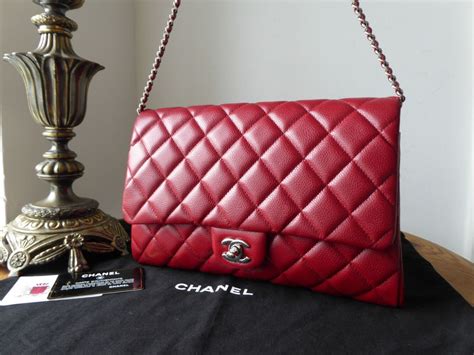 chanel caviar clutch red|Flap Bags .